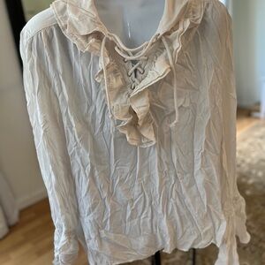 Elegant white Cream Ruffled men’s Victorian shirt pirate vampire Dracula